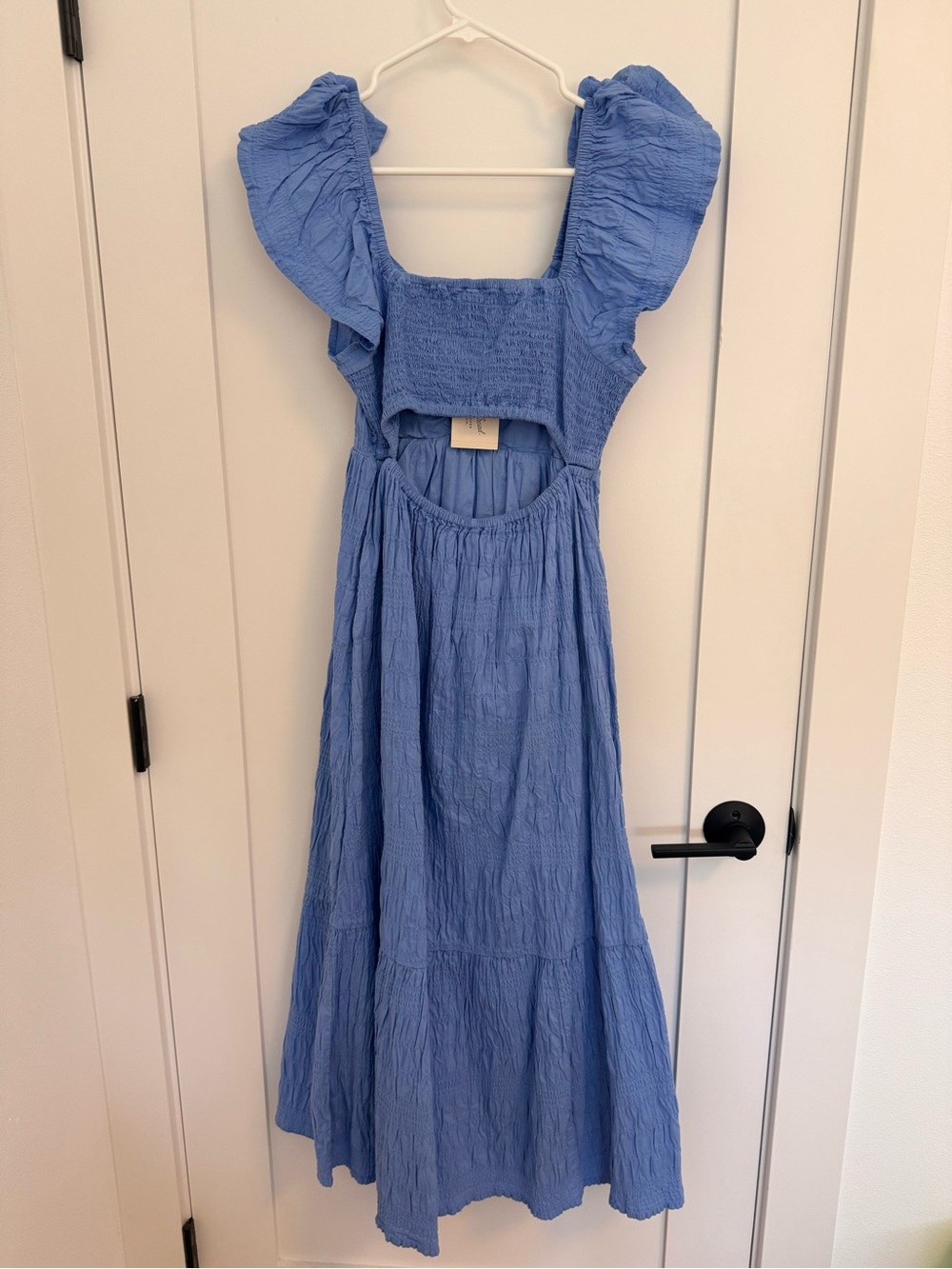 NWT Target Universal Thread Blue Ruffle-Sleeve Maxi Dress - Picture 3 of 3